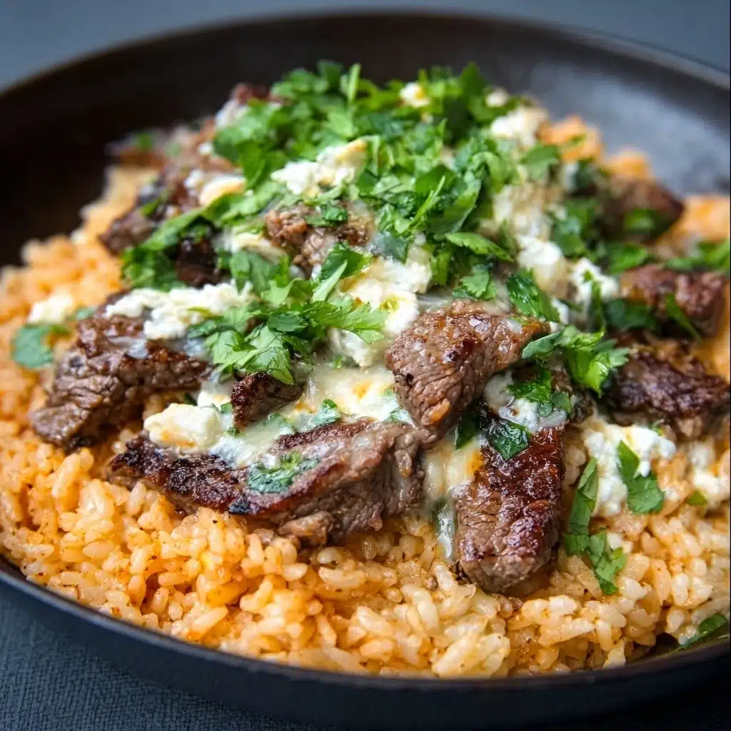 Cheesy Steak & Rice Recipe - Recipe Image