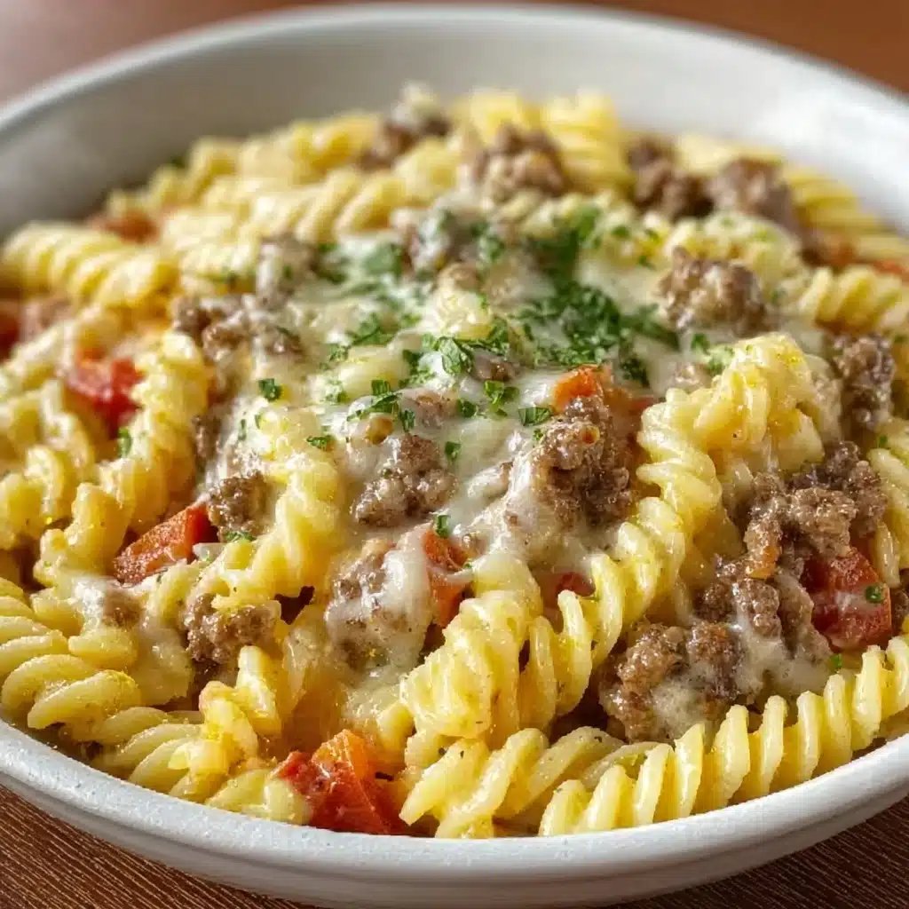 Loaded Cheeseburger Alfredo Pasta Recipe - Recipe Image