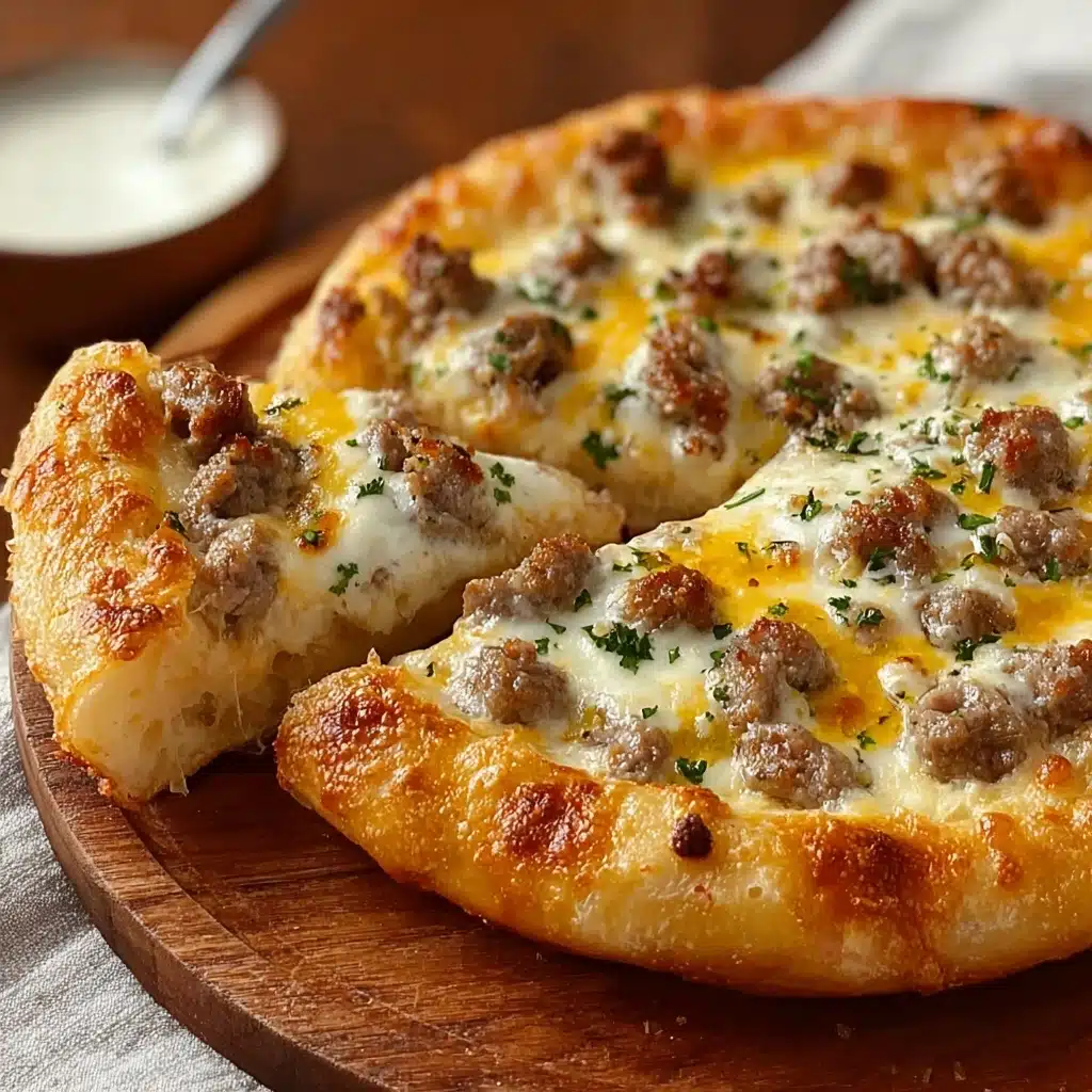 Biscuits and Sausage Gravy Breakfast Pizza Recipe - Recipe Image