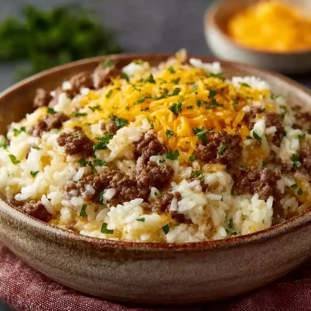 Cheesy Hamburger Rice Casserole Recipe - Recipe Image