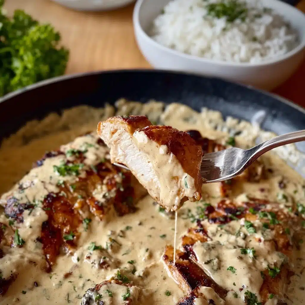 Creamy Smothered Chicken Rice Recipe - Recipe Image
