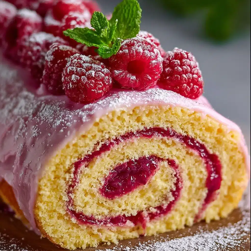 Biskvit Raspberry Roulade (Roulette) Cake Recipe