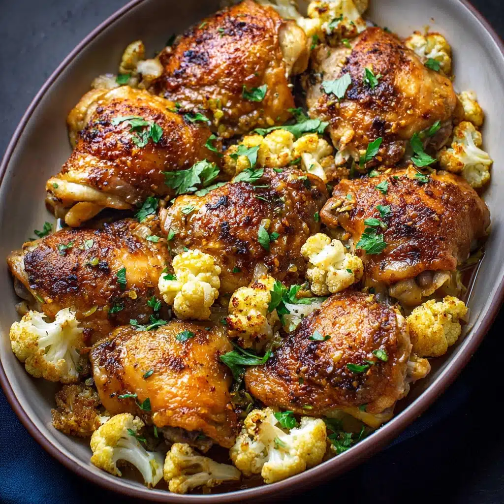 Stuffed Chicken Thighs and Cauliflower (One-Pan Meal) Recipe