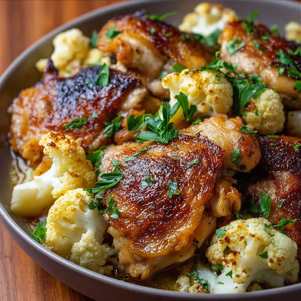 Stuffed Chicken Thighs and Cauliflower (One-Pan Meal) Recipe - Recipe Image