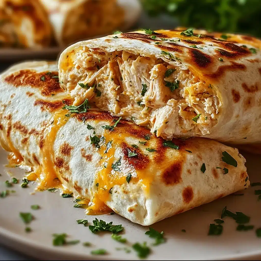 Cheesy Chicken Garlic Wraps Recipe