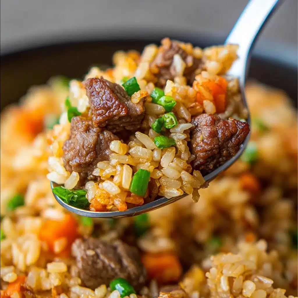 Baked Onion Beef Fried Rice Recipe - Recipe Image