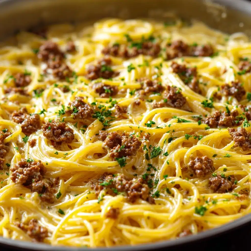 Beef and Garlic Butter Pasta Recipe - Recipe Image