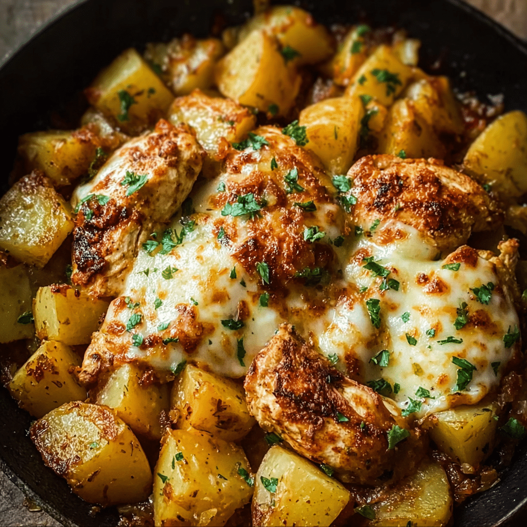 Garlic Parmesan Chicken and Potatoes Recipe - Recipe Image