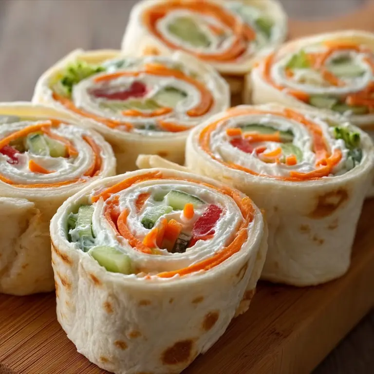Fresh Vegetable Tortilla Roll Ups Recipe