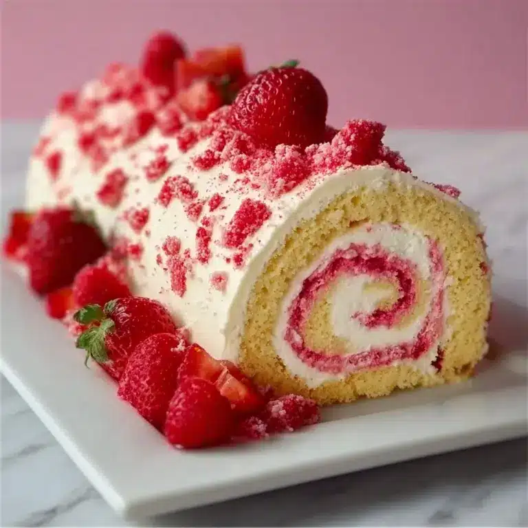 Homemade Strawberry Shortcake Cheesecake Roll Recipe
