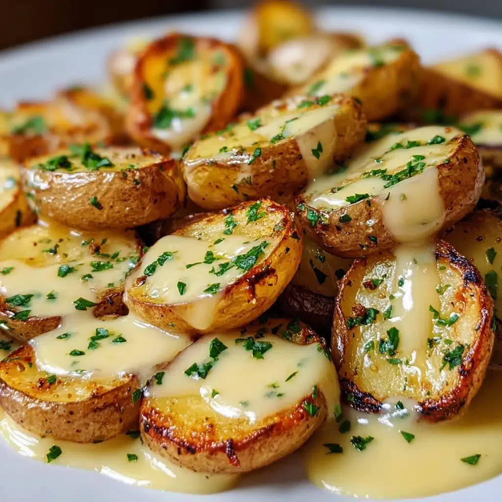 Creamy Garlic Sauce Baby Potatoes Recipe - Recipe Image