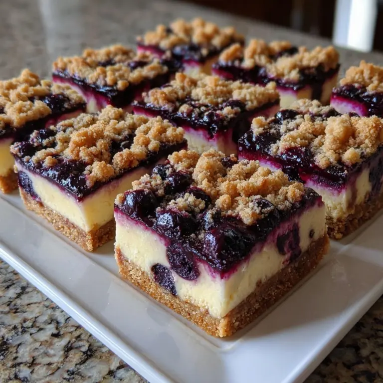 Blueberry Crisp Cheesecake Bars Recipe