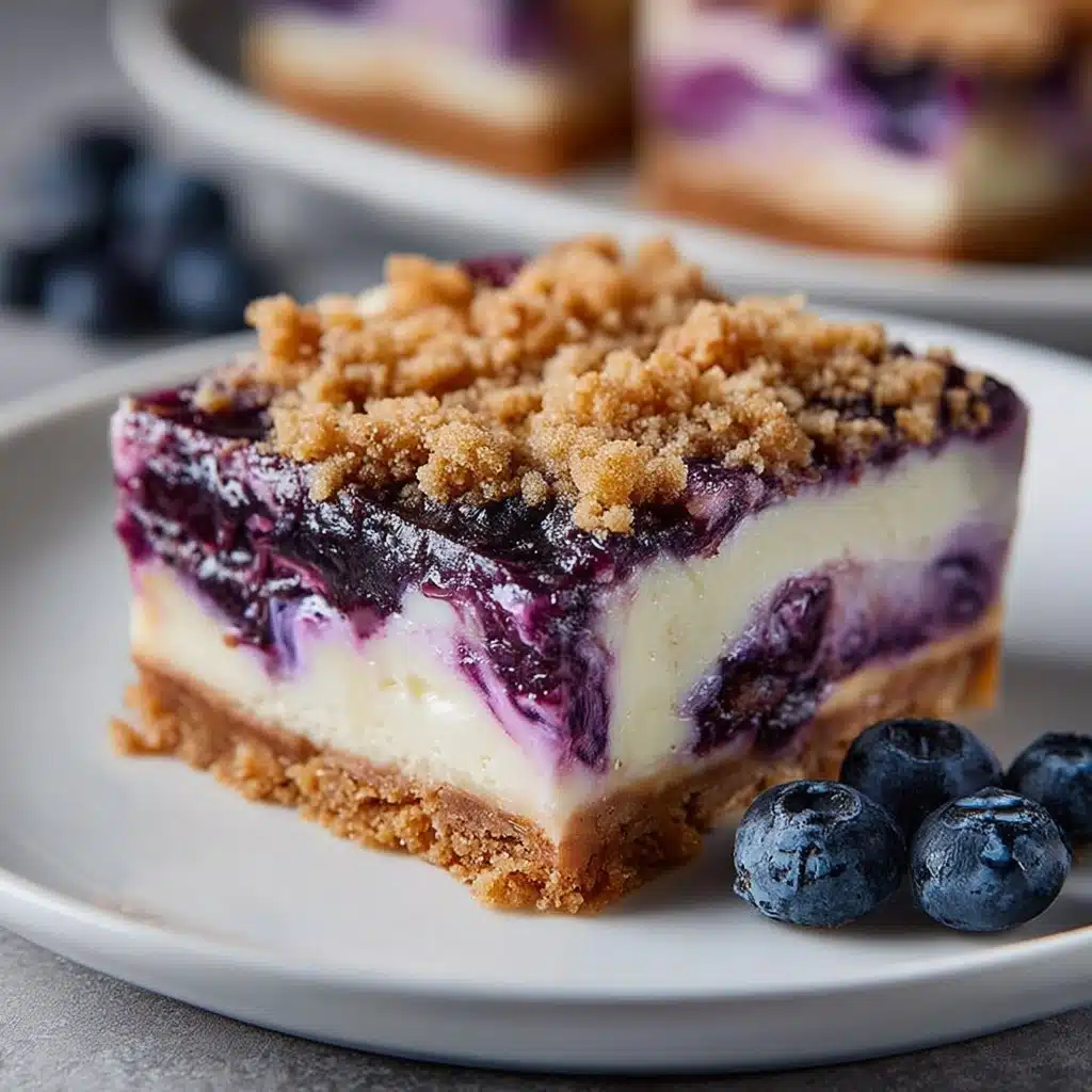 Blueberry Crisp Cheesecake Bars Recipe - Recipe Image