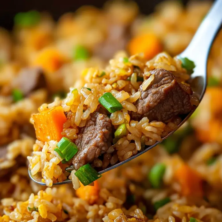 Baked Onion Beef Fried Rice Recipe
