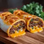 Easy Garlic Butter Beef Cheeseburger Rollups Recipe