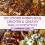 Honey BBQ Chicken + Garlic Parmesan Potatoes Recipe