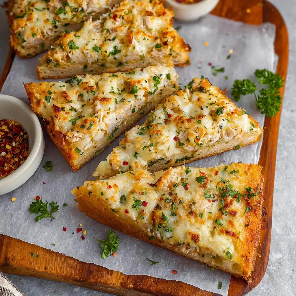 The Viral Chicken Alfredo Garlic Bread I'm Obsessed With Recipe - Recipe Image