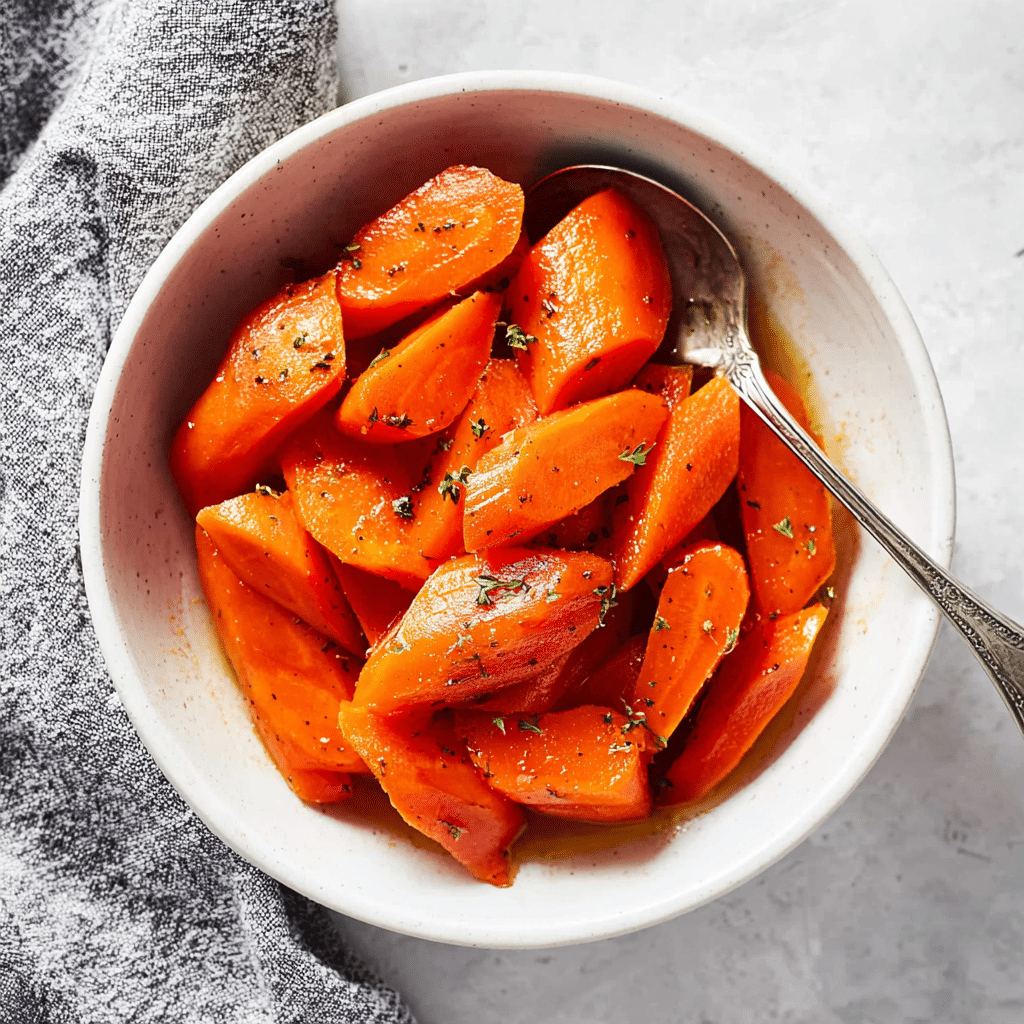 Honey Butter Thyme Crockpot Glazed Carrots Recipe - Recipe Image