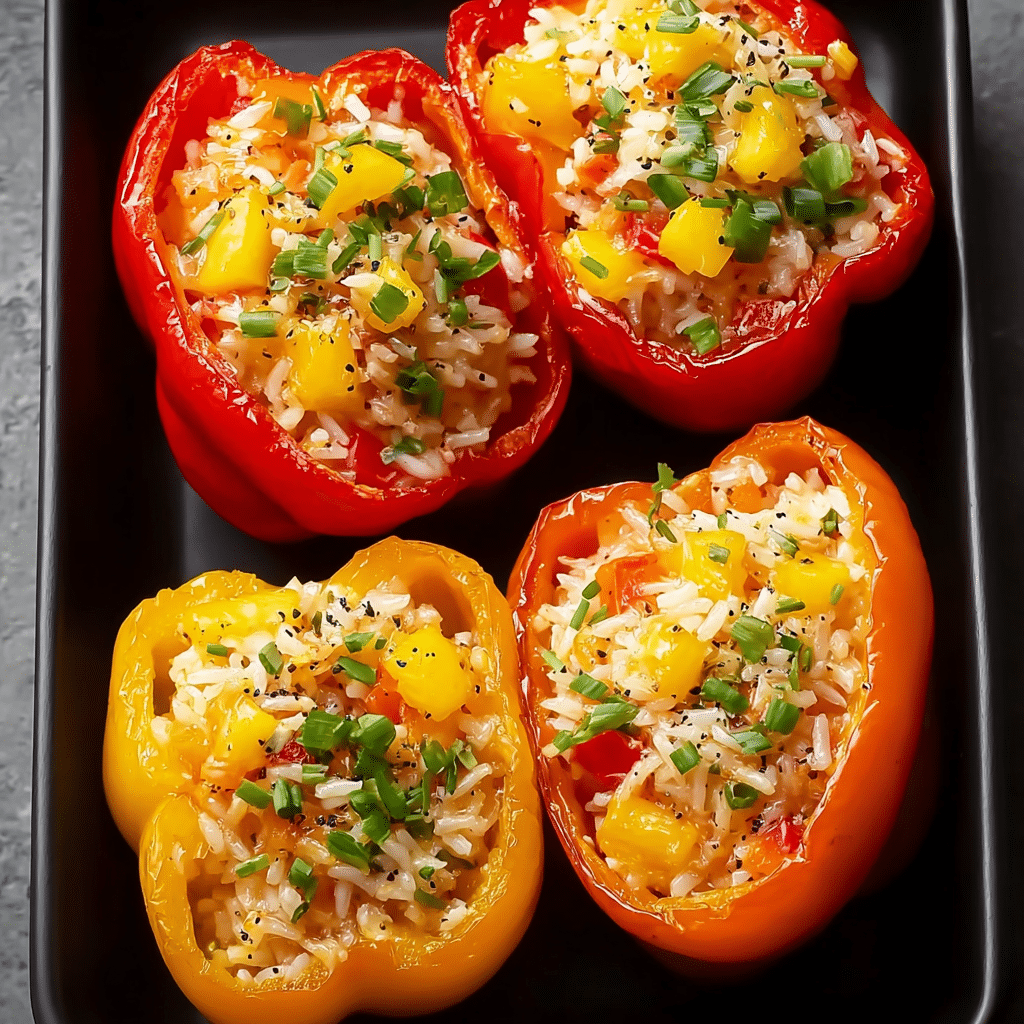 Teriyaki Pineapple Chicken Stuffed Peppers Recipe - Recipe Image