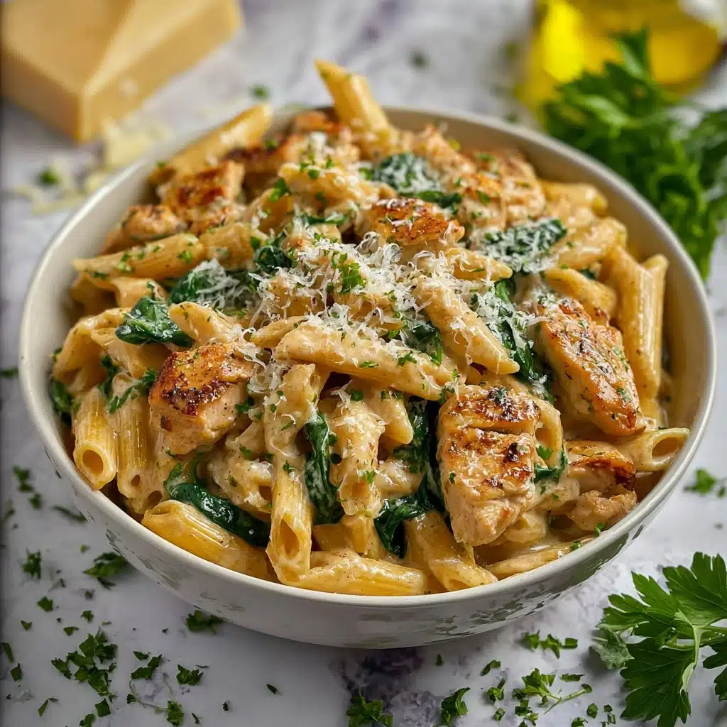 Healthy Garlic Parmesan Chicken Pasta Recipe - Recipe Image