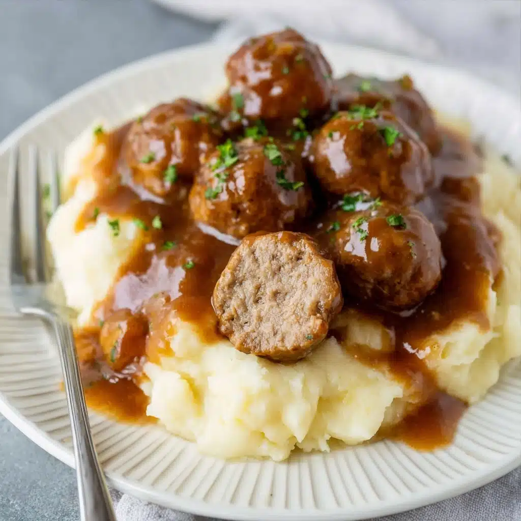 Slow Cooker Salisbury Steak Meatballs Recipe - Recipe Image