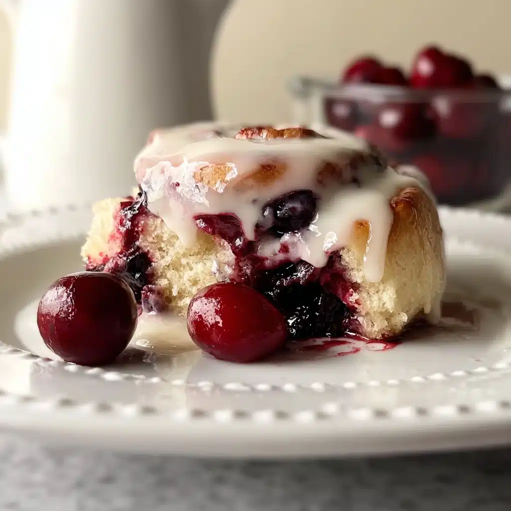 Cherry Cinnamon Rolls with Homemade Filling Recipe - Recipe Image