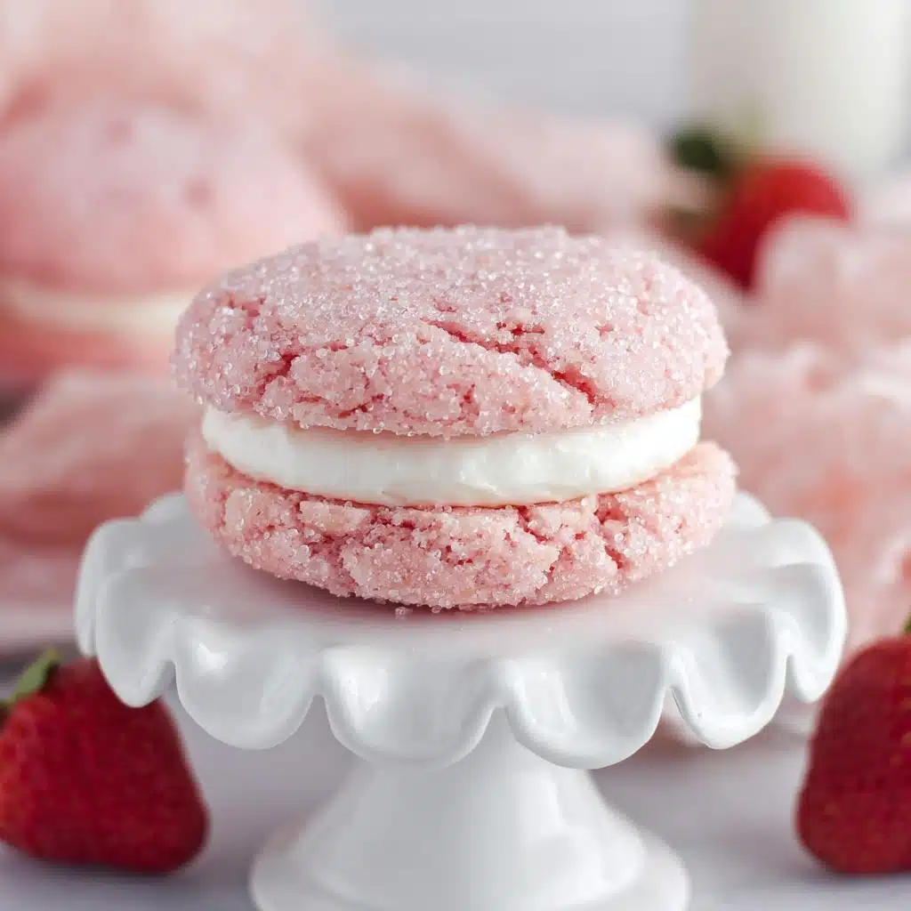 Soft Strawberry Cake Mix Sandwich Cookies Recipe - Recipe Image