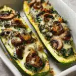 Creamy Ricotta-Stuffed Zucchini with Spinach and Mushrooms Recipe