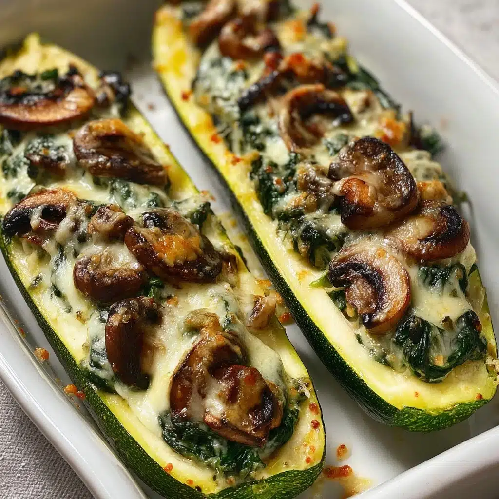Creamy Ricotta-Stuffed Zucchini with Spinach and Mushrooms Recipe