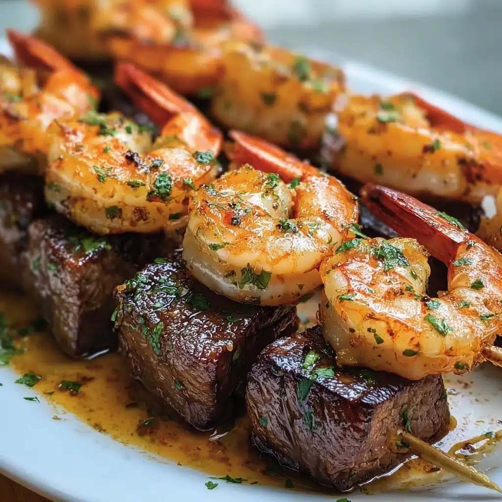 Grilled Steak and Shrimp Skewers with Garlic Butter delight Recipe - Recipe Image