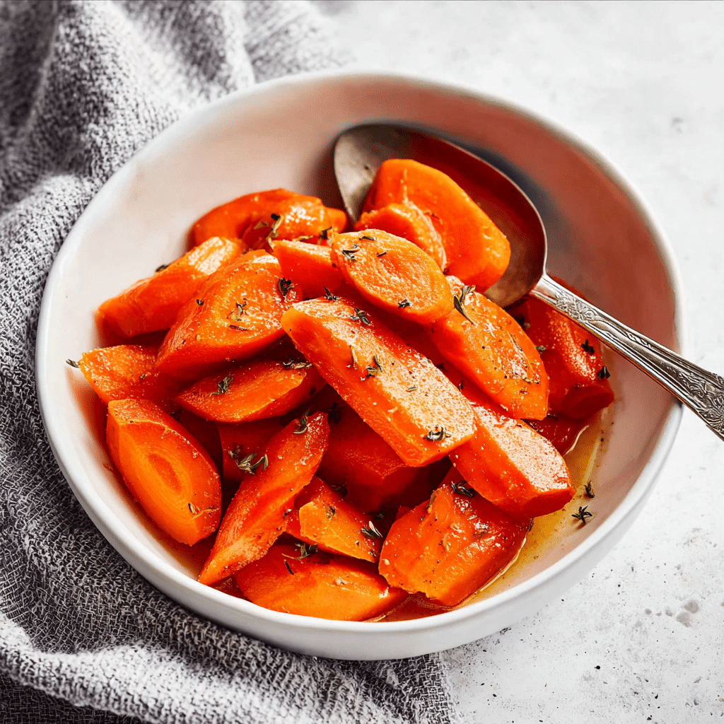 Honey Butter Thyme Crockpot Glazed Carrots Recipe - Recipe Image