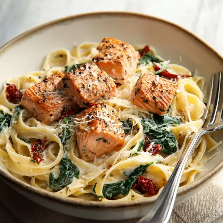 Creamy Tuscan Salmon Pasta Recipe