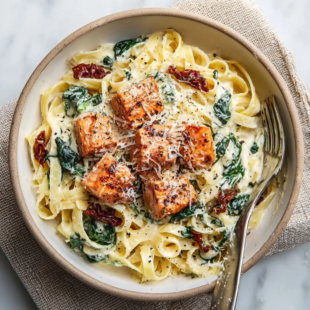 Creamy Tuscan Salmon Pasta Recipe - Recipe Image