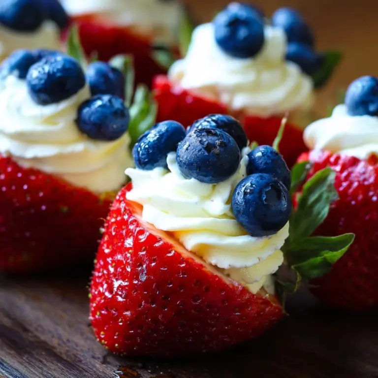 Red, White, and Blue Cheesecake Strawberries Recipe