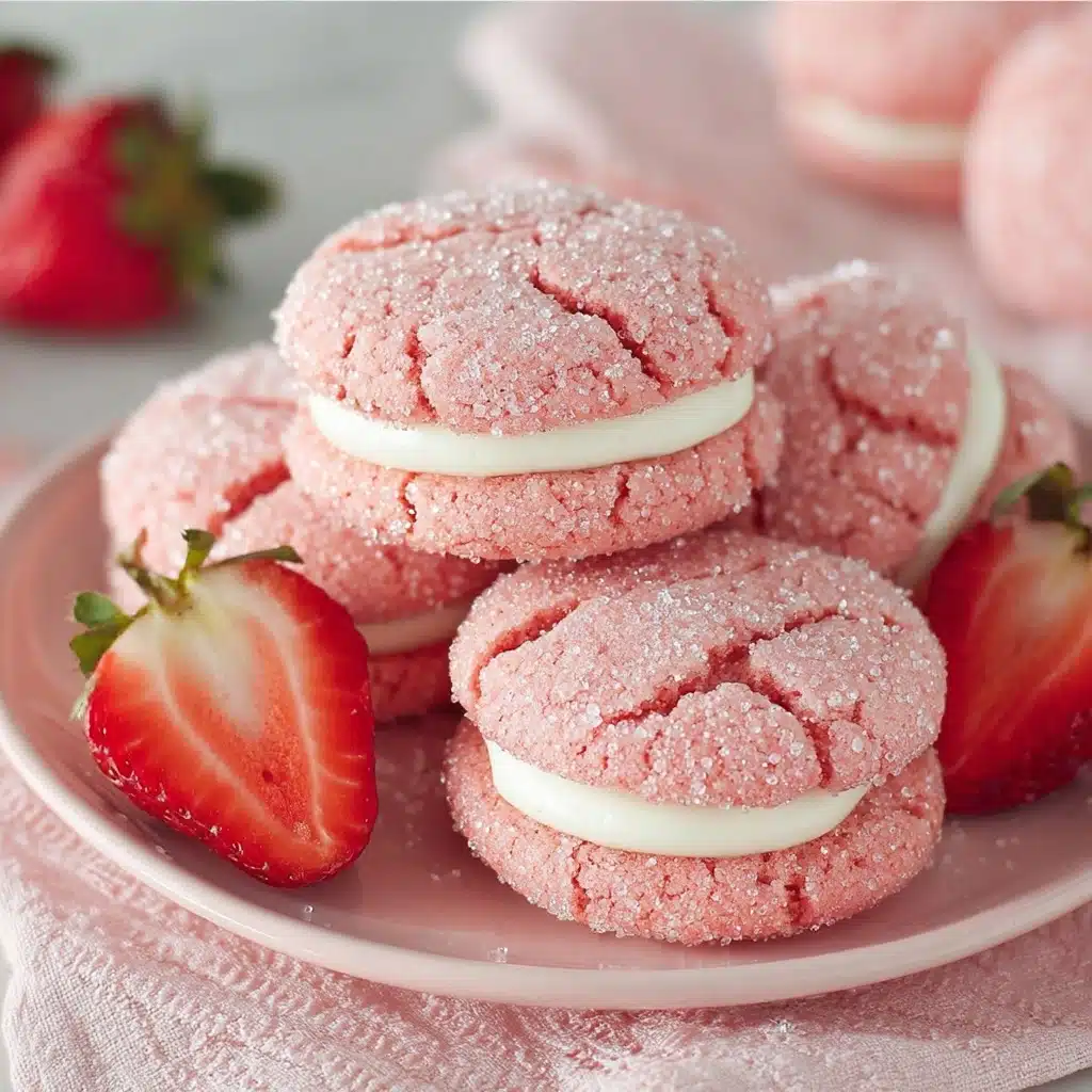 Soft Strawberry Cake Mix Sandwich Cookies Recipe - Recipe Image