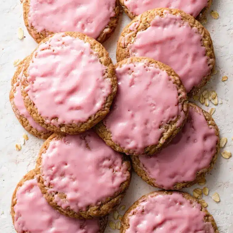 Strawberry Iced Oatmeal Cookies Recipe