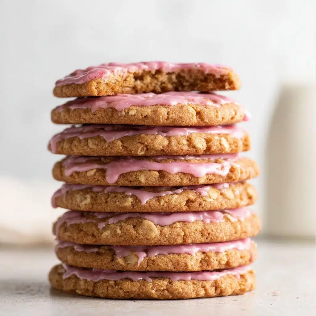 Strawberry Iced Oatmeal Cookies Recipe - Recipe Image