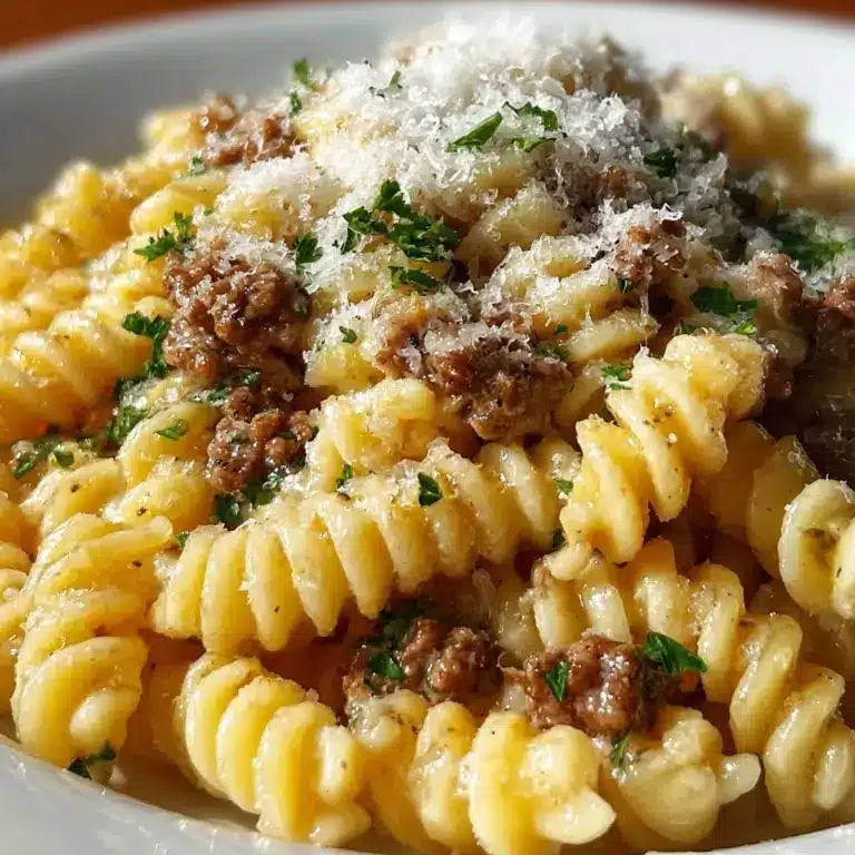 Beef and Rotini in Garlic Parmesan Recipe