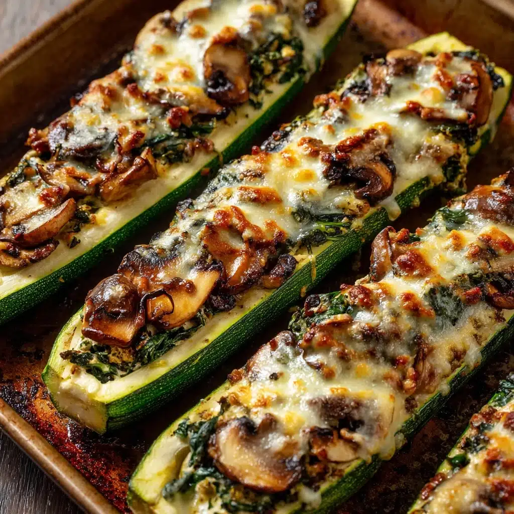 Creamy Ricotta-Stuffed Zucchini with Spinach and Mushrooms Recipe - Recipe Image