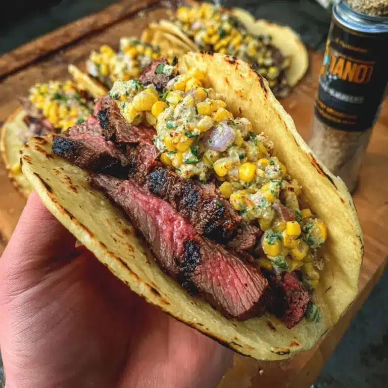 Grilled Steak Elote Tacos Recipe