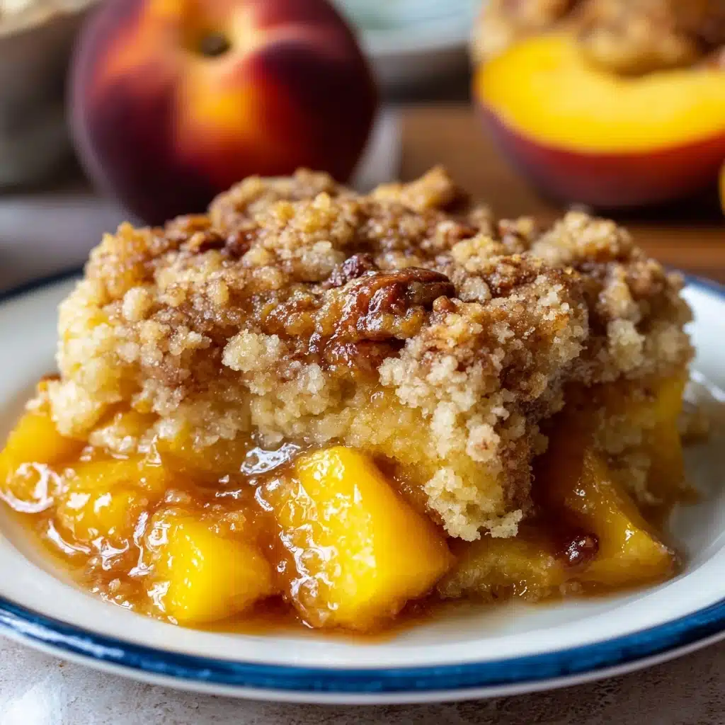 Best Peach Cobbler Recipe with Brown Sugar Pecan Crust Recipe