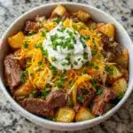 Crockpot Loaded Steak and Potato Bake Recipe