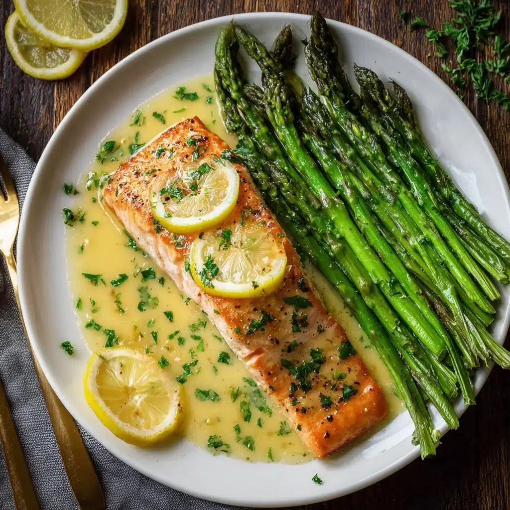 Salmon with Garlic Lemon Butter Sauce Recipe - Recipe Image