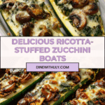 Creamy Ricotta-Stuffed Zucchini with Spinach and Mushrooms Recipe