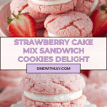 Soft Strawberry Cake Mix Sandwich Cookies Recipe
