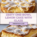 Zesty One-Bowl Lemon Cake with Glaze Recipe