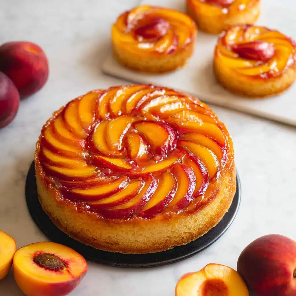 Peach Upside Down Mini Cakes (Cupcakes) Recipe - Recipe Image