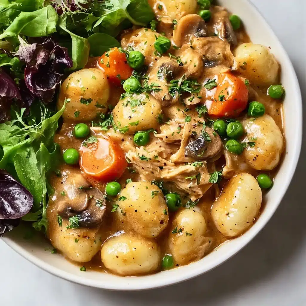 Stir in chicken and peas, adjust seasoning if needed, then ladle into bowls and serve Recipe - Recipe Image
