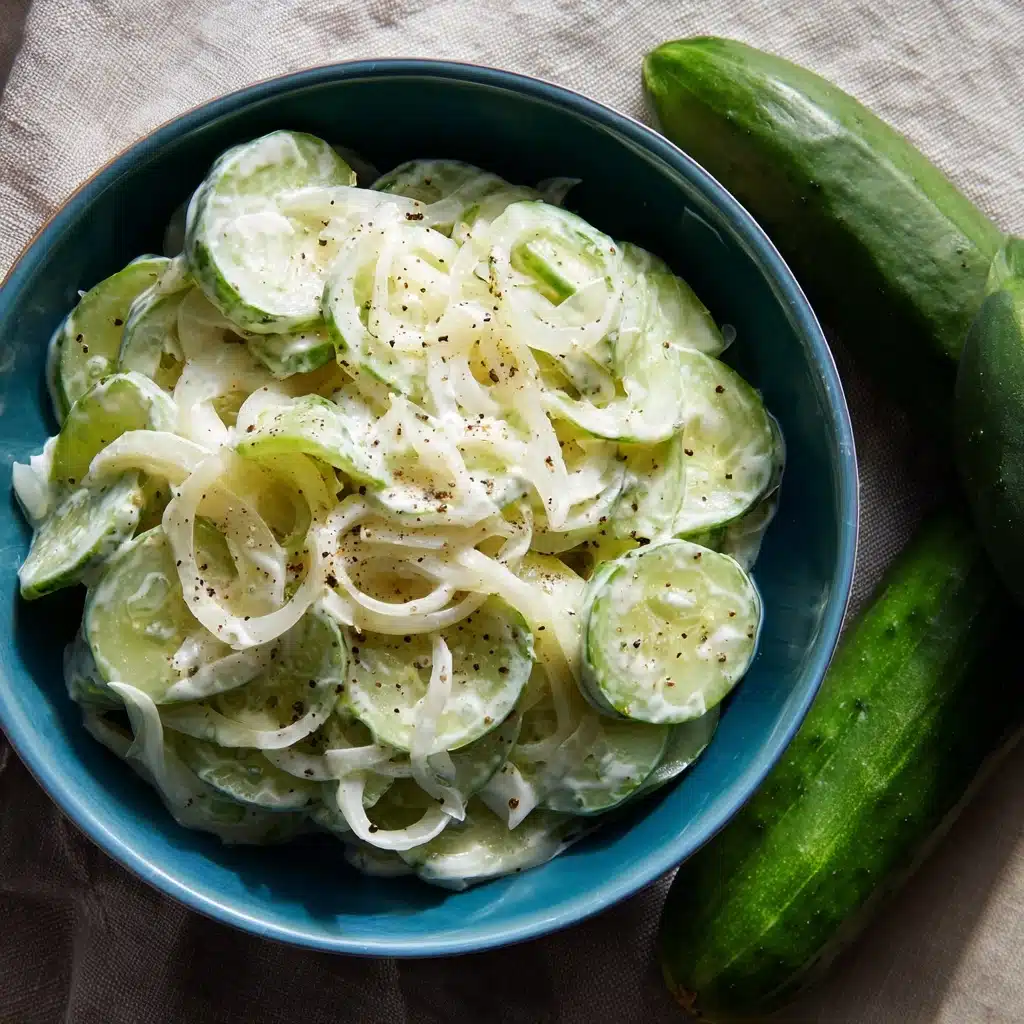 Creamy Cucumber and Onion Salad Recipe - Recipe Image