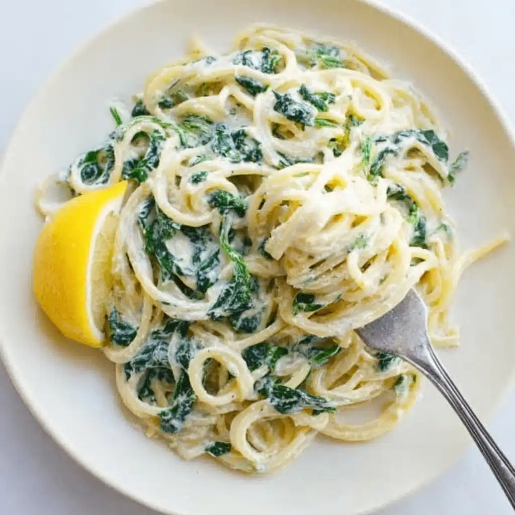 EASY LEMON RICOTTA PASTA & SPINACH Recipe - Recipe Image
